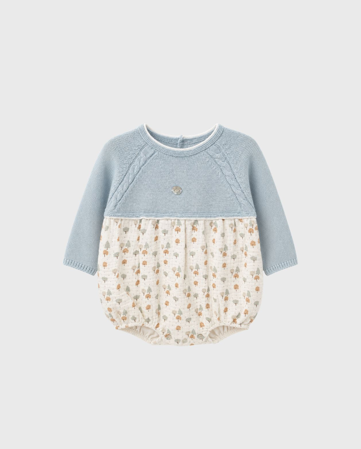 Body Manga Larga Tricot Arboles Azul Martin Aranda