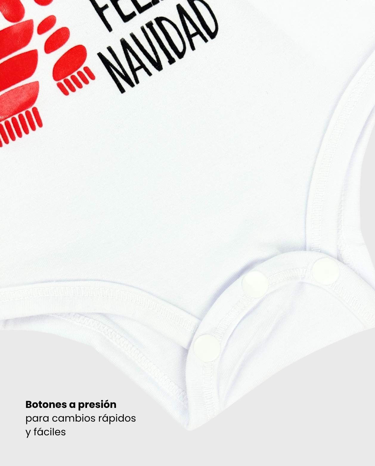 Body Manga Corta Oso Feliz Navidad Blanco