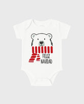 Body Manga Corta Oso Feliz Navidad Blanco