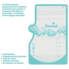 Bolsas Recolectoras De Leche Materna 50 220ml Genial® Detalles