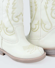 Bota Texana Beige Detalles