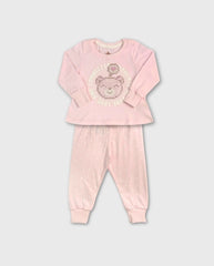Pijama Pantalón Puntos Oso Rosa