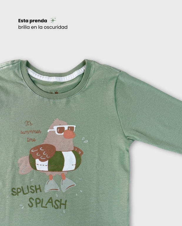 Pijama Niño Manga Larga Splash Detalle