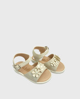 Sandalias Flores Tornasol Beige Niña