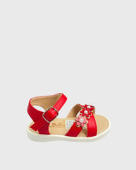 Sandalias Flores Rojo Niña PERFIL
