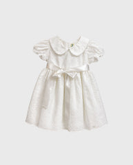 Vestido Ceremonia Con Pava Puntos Blanco