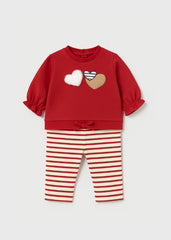 Conjunto Saco Corazones Rojo Mayoral