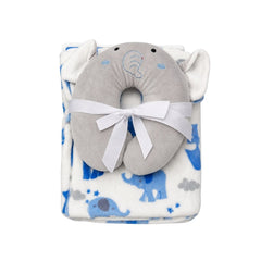 Cobija Con Almohada Cuello Elefante AZUL