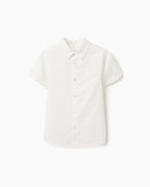 Camisa Clásica Lino Blanco Zippy