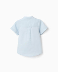 Camisa Cuello Mao Lino Azul Zippy diseño