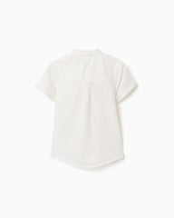 Camisa Cuello Mao Lino Blanco Zippy diseño