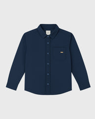 Camisa Manga Larga Bolsillo Azul