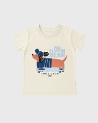 Camiseta Estampado Dog Beige