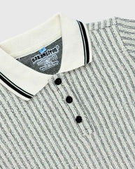 Camiseta Polo Rayas Crema Detalles
