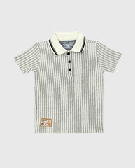 Camiseta Polo Rayas Crema