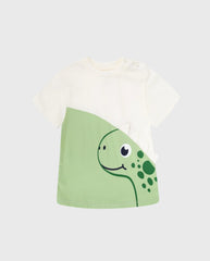 Camiseta Interactiva Dinosaurio Beige