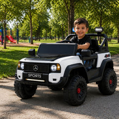 Carro Montable Eléctrico Tipo Toyota Blanco bebe