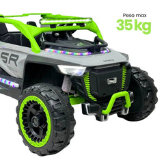 Carro Montable Eléctrico Buggy Gris Luces