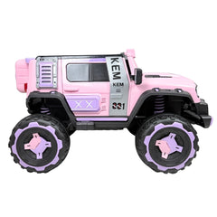 Carro Montable Eléctrico Jeep Rosa Detalles