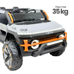 Carro Montable Electrico UTV Gris Luces