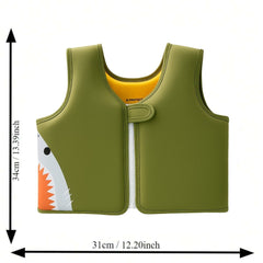 Chaleco Salvavidas Verde Diseño Tiburón Con Aleta Medidas