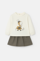 Conjunto Falda y Blusa Detalle Dorado Boboli