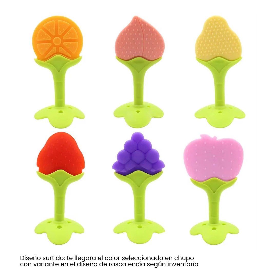 Chupo de Frutas Cuernos con Rasca encías Surtido Colores