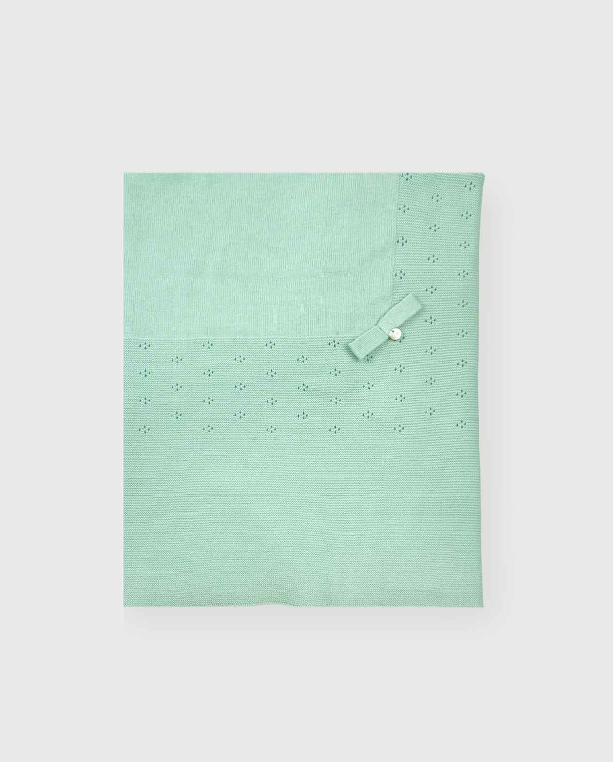 Cobija Tricot Moño Verde Dr.Kid