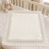 Cobija En Tricot Arandela Rombos Crudo