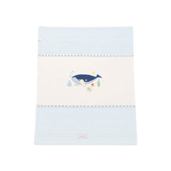 Cobija Premium Bordado Pasacintas Ballena Azul diseño