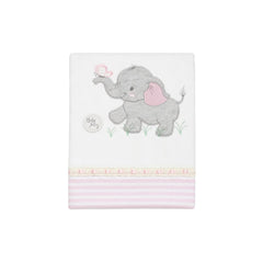 Cobija Premium Bordado Pasacintas Elefante Rosa detalle