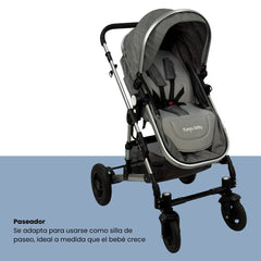 Coche Moisés De Lujo Gris Kangu Baby Paseador