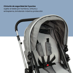 Coche Moisés De Lujo Gris Kangu Baby Seguridad