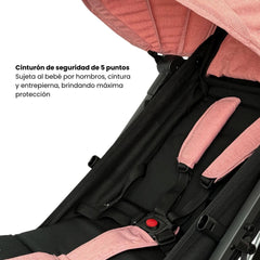 Coche Maleta Con Porta Bebé Boston Rosa Maxibaby Cinturón
