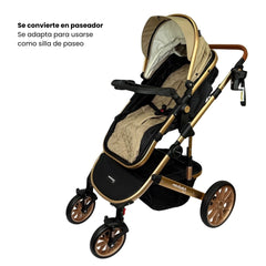 Coche Moisés Britto Beige Paseador