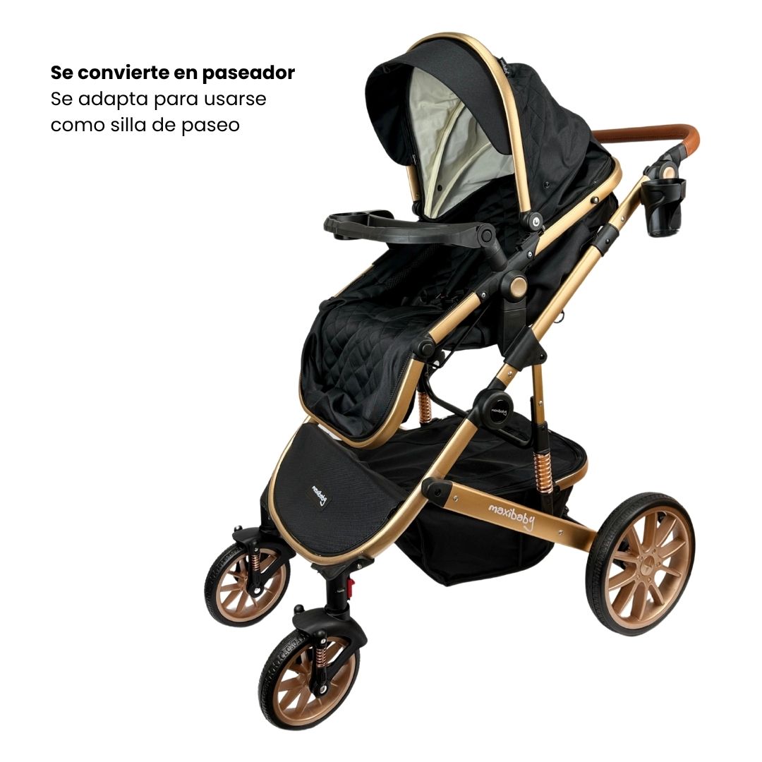 Coche Moises Britto Negro Paseador