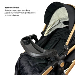 Coche Moises Britto Negro Bandeja