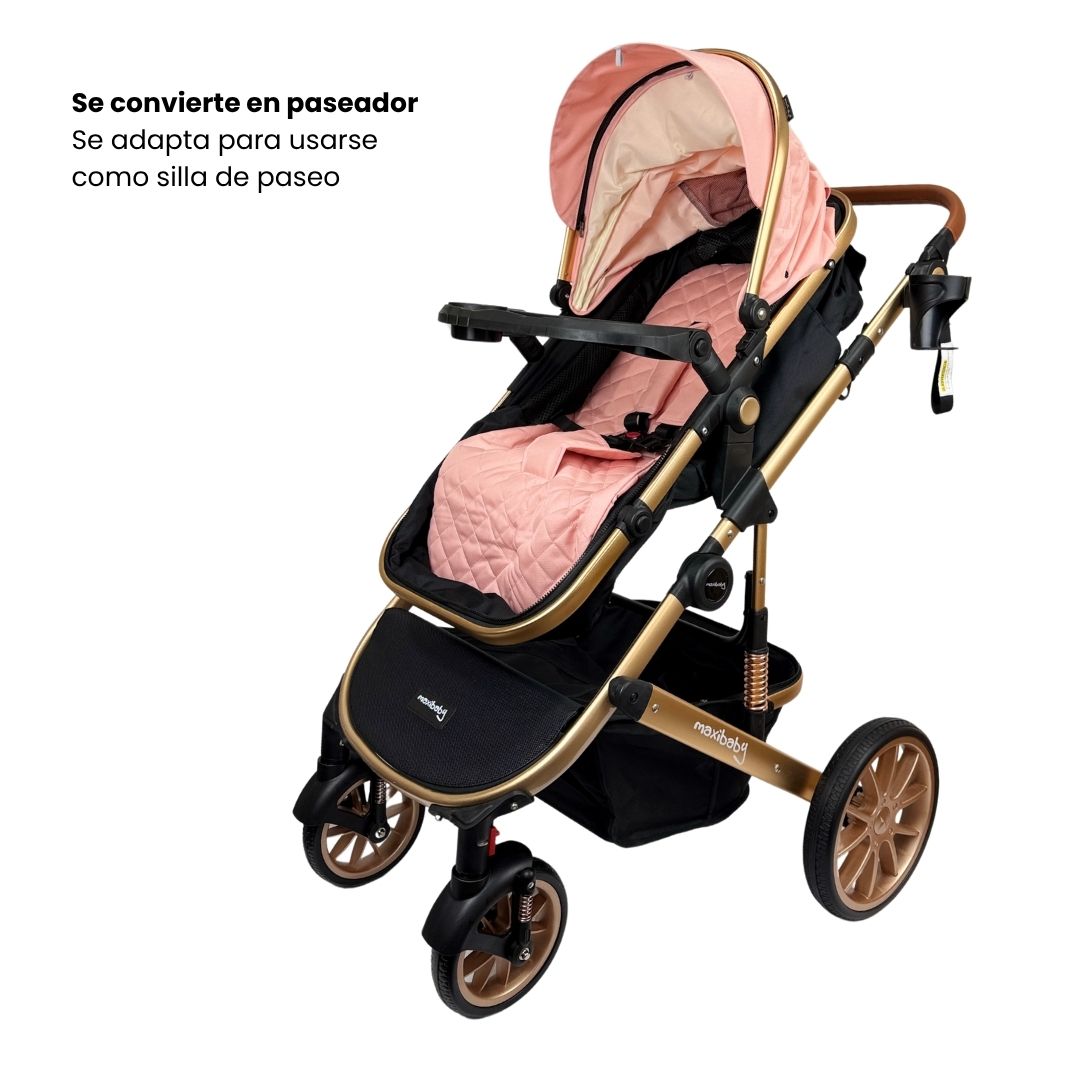 Coche Moisés Britto Maxibaby Rosa Paseador