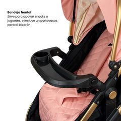 Coche Moisés Britto Maxibaby Rosa Bandeja