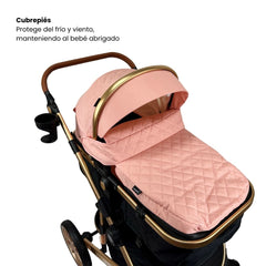 Coche Moisés Britto Maxibaby Rosa Cubrepiés