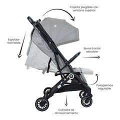 Coche Maleta Compacto Luca Gris Priori especificaciones