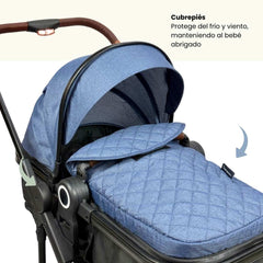 Coche Maleta Moises Fox Maxibaby Azul  Cubrepiés