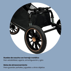 Coche Maleta Moises Fox Maxibaby Azul Ruedas