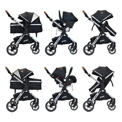 Coche Moisés Con Porta Bebe Kansas Negro Priori MODOS DE USO