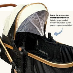 Coche Moisés Con Porta Bebé Yaco Blanco Con Negro Maxibaby White