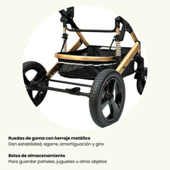 Coche Moisés Con Porta Bebé Yaco Blanco Con Negro Maxibaby Ruedas