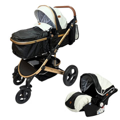 Coche Moisés Con Porta Bebé Yaco Blanco Con Negro Maxibaby