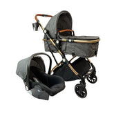 Coche Moisés Con Porta Bebé Small Maxibaby Gris