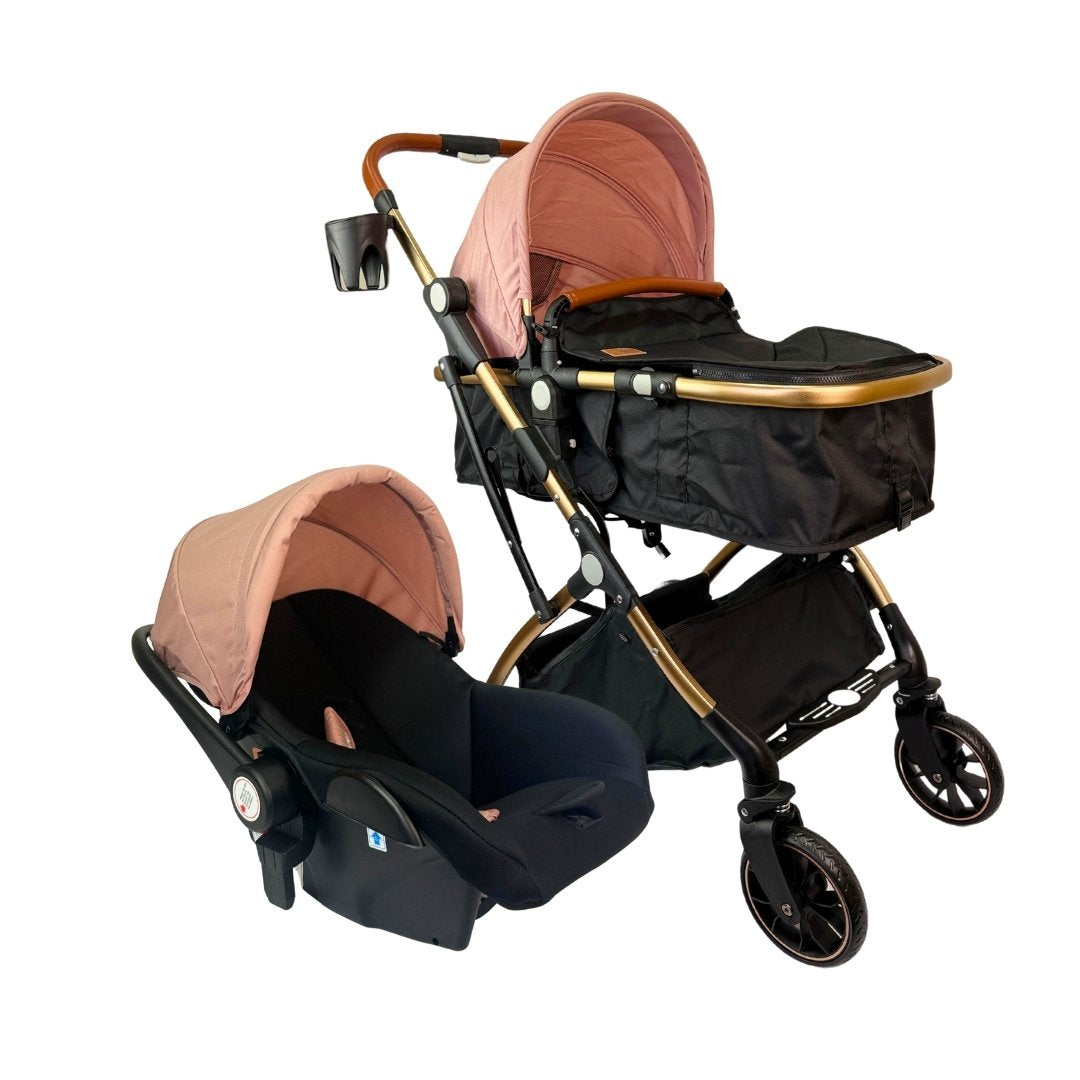 Coche Moisés Con Porta Bebé Small Maxibaby Rosa