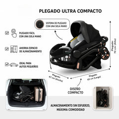Coche Premium 3 en 1 360° Negro Kidilo detalles